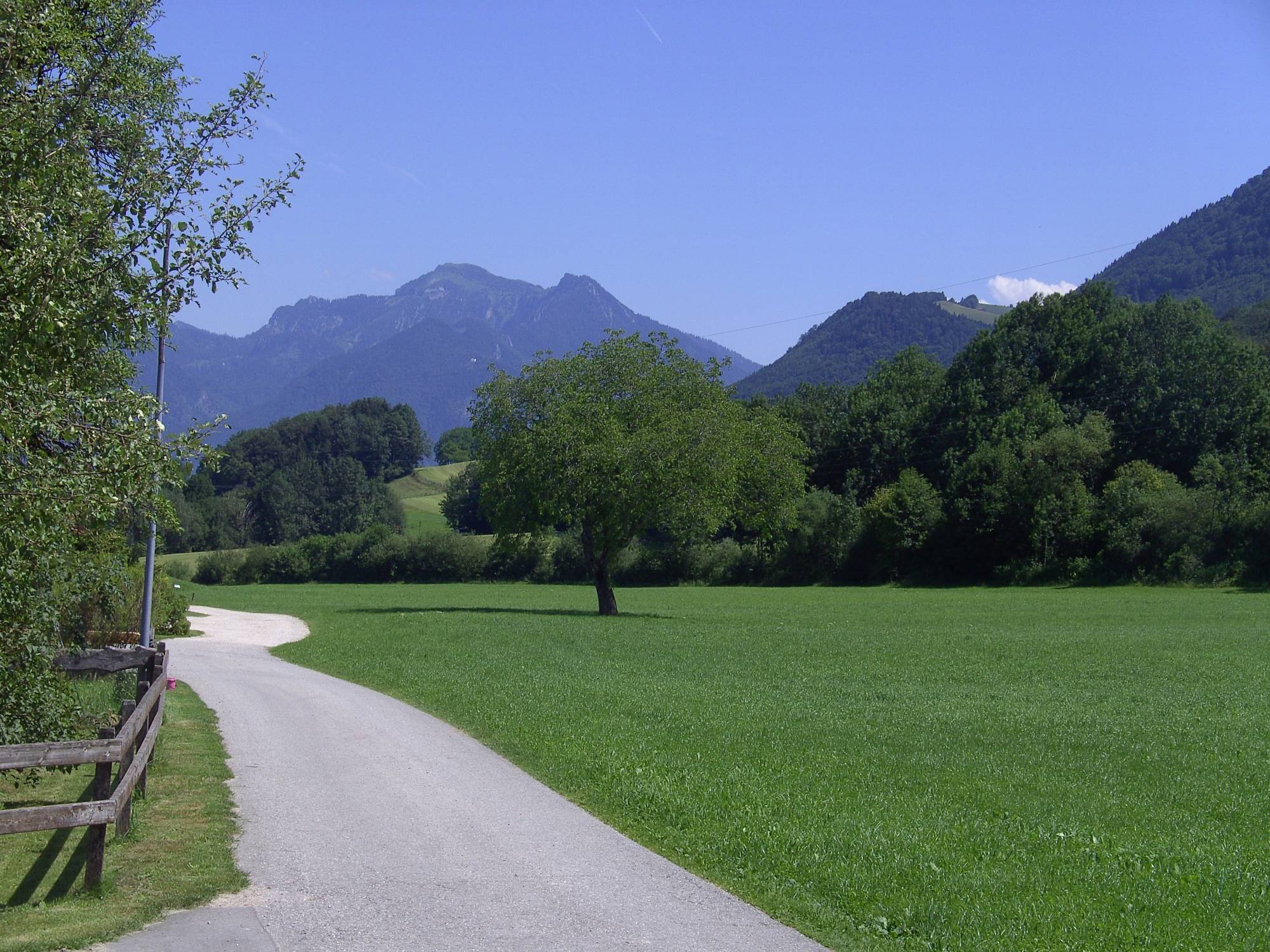 Schneiderhof mit Ausblick auf die Chiemgauer Alpen